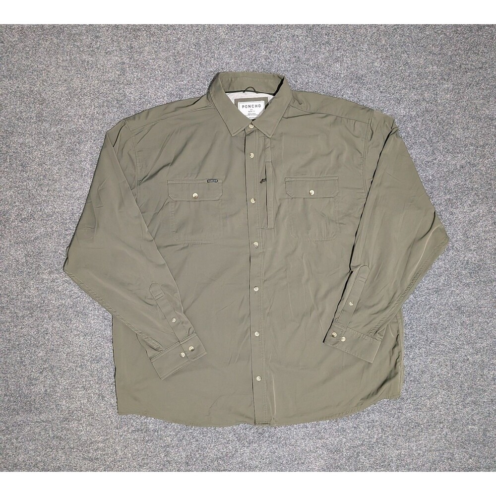 Poncho Shirt Mens XXL Regular Fit Green